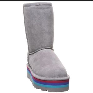 NWT Women’s Size 8 BEARPAW Retro Elle Sheepskin Boots Grey Fog